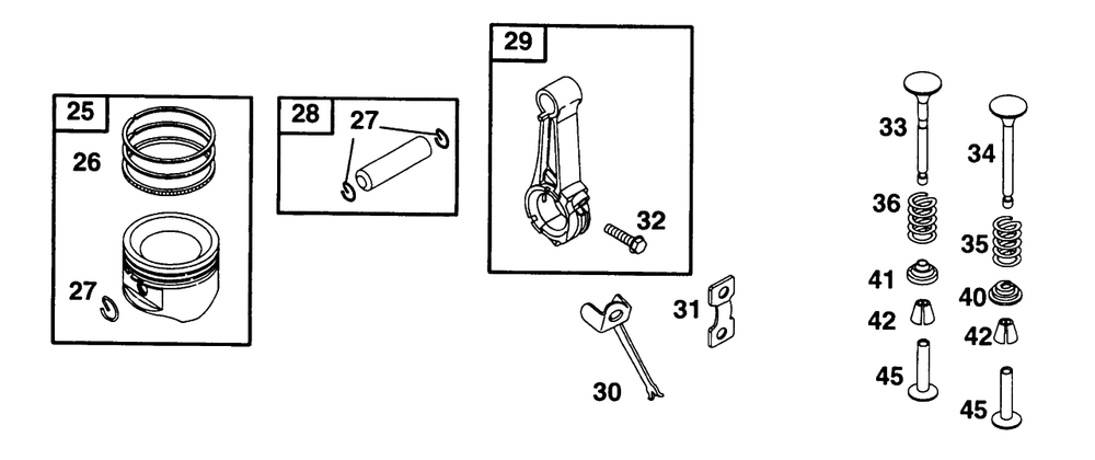Piston Grp Diagram and Parts List for 221432-0143-XX  Briggs and Stratton Engine